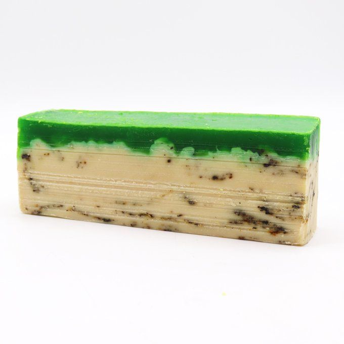 Savon à froid huile olive & thé vert broyé 1k250