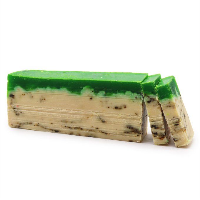 Savon à froid huile olive & thé vert broyé 1k250