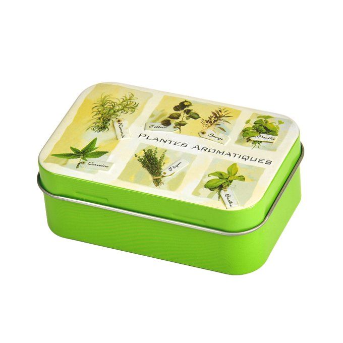 Boite à savon métal décor aromates