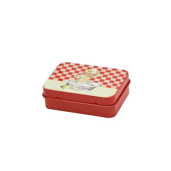 Boite pour savon 60g bébé rouge