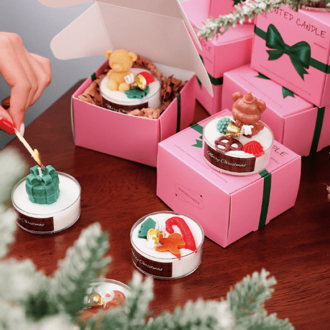 Bougie de Noël nounours | chocolat