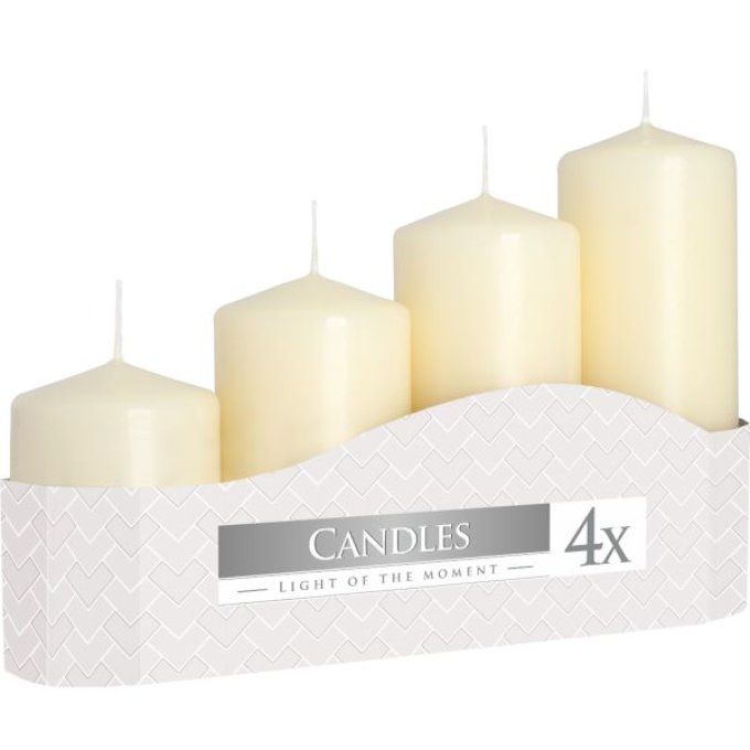 Bougie pilier ivoire 50mm pack de 4