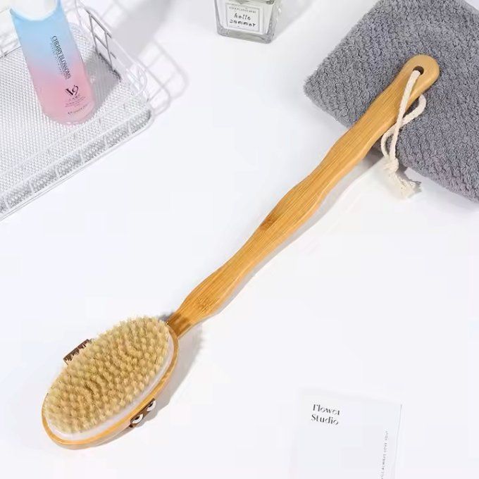 Brosse de gommage corps poignée longue