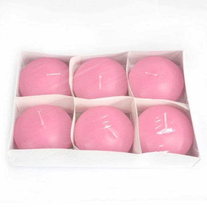 Grande bougie flottante rose lot de 6 
