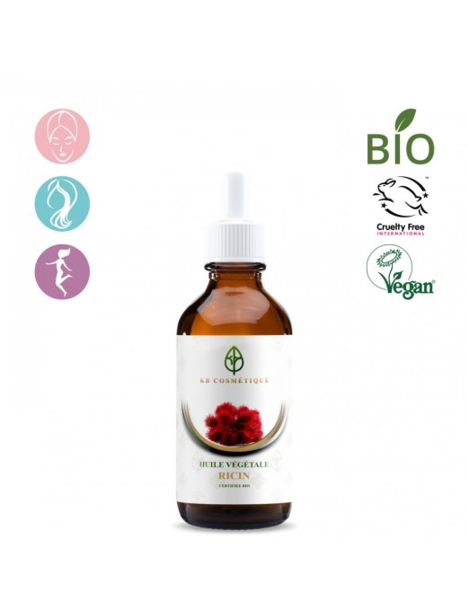 Huile végétale de Ricin bio 100ml | KB Cosmétique 