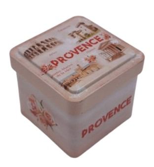 Mini boite cube savon de Marseille métal  vue Provence arènes
