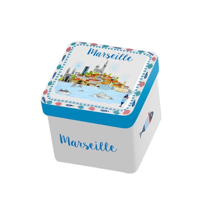 Mini boite cube savon Marseille vue Marseille 2