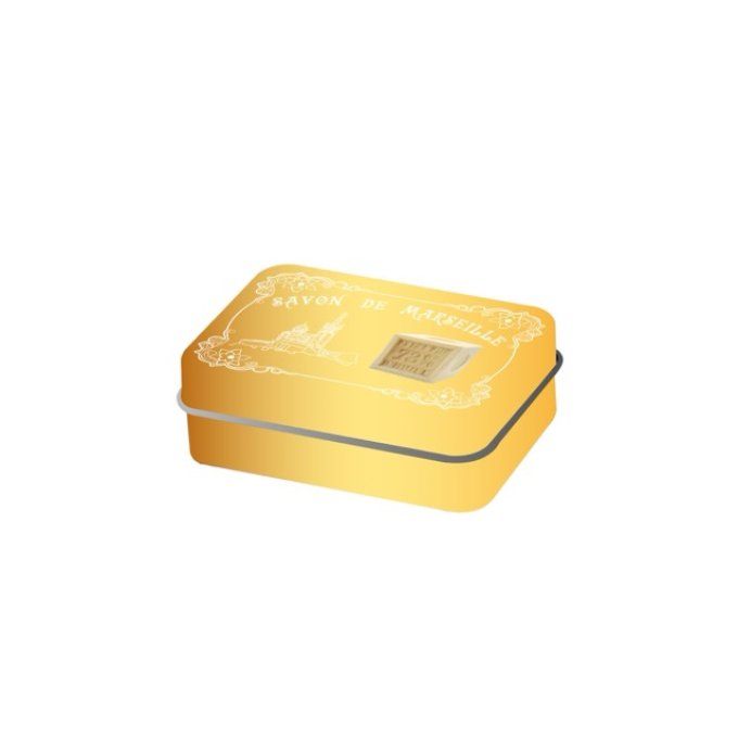 Boite pour savon 60g Marseille or & blanc