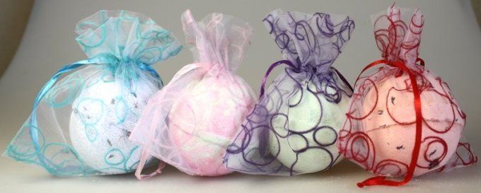 Sac organza bleu bulles (30)