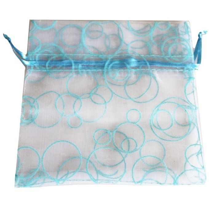 Sac organza bleu bulles (30)