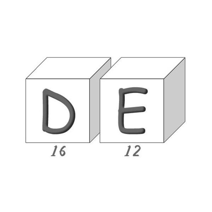 Savons Alphabet lettres D/E boite de 28 