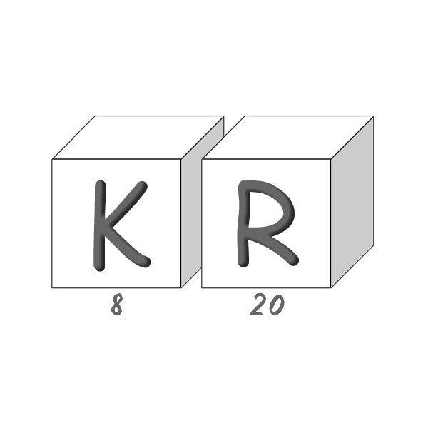 Savons Alphabet lettres K/R boite de 28   