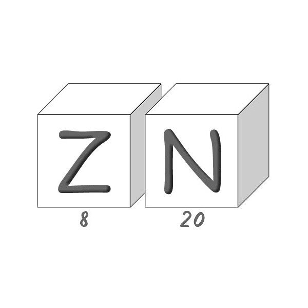 Savons Alphabet lettres Z/N boite de 28