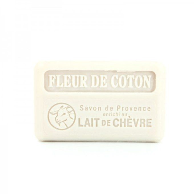 Savon au lait de chèvre frais et bio fleur de coton 100g