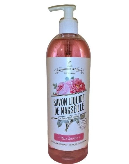 Savon de Marseille liquide rose pivoine 750ML | LE SERAIL 